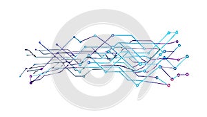 Abstract Network Connection Lines Vector, Digital Technology Graphic, vector design Generative AI