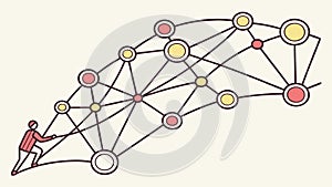 Abstract Network Connection or Neural Pathways Vector, vector design Generative AI