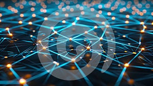 Abstract Network Connection: Futuristic Tech, AI, And Neural Net