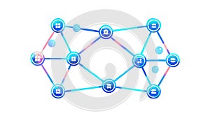 Abstract network connection points, digital communication, vector design Generative AI
