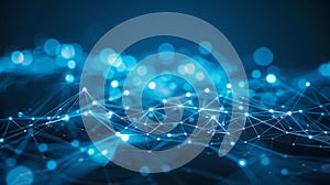 Abstract Network Connection Structure, Blue Plexus Background
