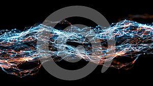 Abstract Network Connection Structure - Data Flow Visualization - Digital Technology Background