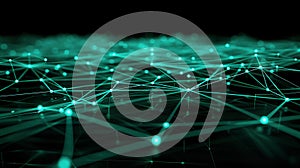 Abstract Network Connection Structure - Data Nodes And Lines Visualization