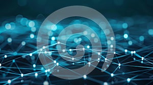 Abstract Network Connection Structure, Data Nodes, Neural Net, Artificial Intelligence