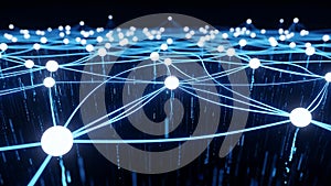 Abstract network connection structure with dots and lines
