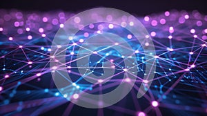 Abstract Network Connection Structure With Nodes And Lines