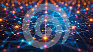 Abstract Network Connection: Tech Innovation, Data Transfer Background