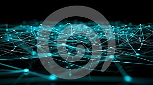 Abstract Network Connection: Technology Background, Data Transmission, Blockchain, Futuristic Design