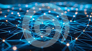 Abstract Network Connection Technology Structure, Artificial Intelligence Data Mesh