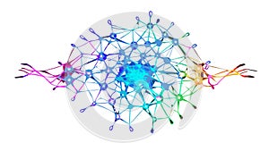 Abstract Network Connection Vector. Digital Data Flow Technology Design, vector design Generative AI