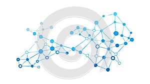 Abstract Network Connection Vector for Global Tech and Data Flow, vector design Generative AI
