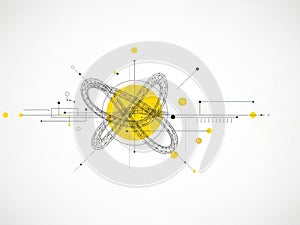Abstract network connections with central node