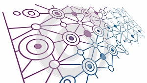 Abstract Network Connections, Digital Data Flow, vector design Generative AI