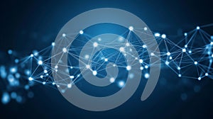 Abstract Network Connections. Digital Data Visualization With Nodes And Lines. Technology Background