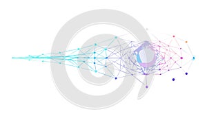 Abstract Network Connections Digital Technology Data Flow, vector design Generative AI