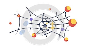 Abstract Network Connectivity Spheres Design, vector design Generative AI