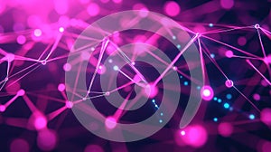 Abstract network creating data connections with lights