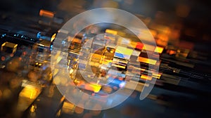 Abstract network creating data flow and technology concept