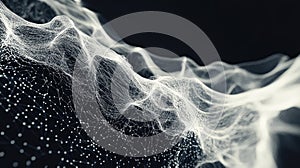 Abstract network creating data wave connections