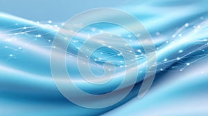 Abstract network creating a flowing wave pattern, symbolizing data transfer, communication connection, and digital global