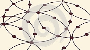 Abstract network of curved lines and dots. A connection vector design. vector design Generative AI