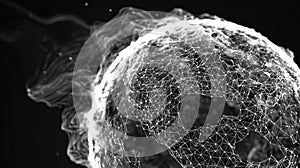 Abstract network data connection creating a digital sphere