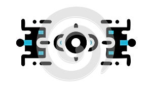 Abstract Network Data Flow System Vector Icon, vector design Generative AI