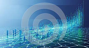 Abstract Network Data Flow Visualization Digital Technology Connectivity and Growth Concept AI generated.