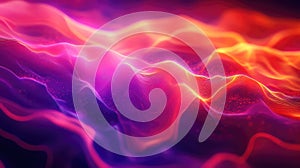 Abstract network data flowing in a vibrant digital wave