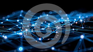 Abstract Network: Data Visualization, Connection Points, And Global Communications Technology