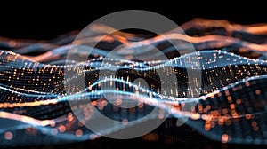 Abstract Network Data Visualization With Flowing Light Points