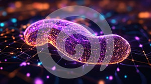 Abstract Network Data Visualization Showing Glowing Connections