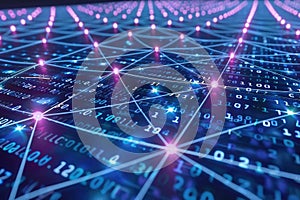 Abstract Digital Network Connection: Futuristic Data Stream
