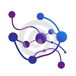 Abstract network design with interconnected nodes and lines. Circular nodes in