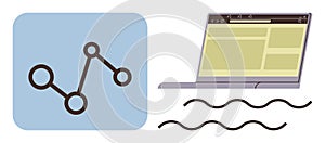 Digital Data Analytics and Network Visualization with Laptop Interface Design