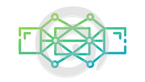 Abstract Network Diagram for Data Flow & System Connection, vector design Generative AI