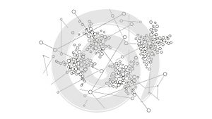 Abstract Network Diagram Featuring Interconnected Nodes and Clusters