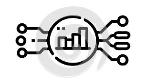 Abstract network or diagram icon, representing data connection , vector design Generative AI