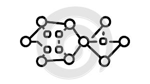 Abstract Network Diagram, Interconnected Data Flow Structure, vector design Generative AI