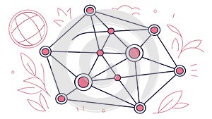 Abstract Network Diagram with Interconnected Nodes, vector design Generative AI