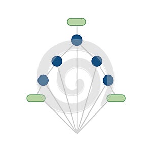 Abstract network diagram with nodes and connections for data visualization
