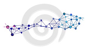 Abstract Network Dots Lines: Global Connection Digital Data Flow, vector design Generative AI