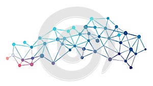 Abstract Network Dots Pattern Vector in Blue for Tech, vector design Generative AI