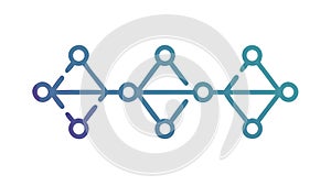 Abstract Network Flow Diagram with Circular Nodes, vector design Generative AI