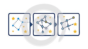 Abstract Network Flow Diagram, Digital Connection Vector Graphic Design, vector design Generative AI