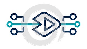 Abstract Network Flow Icon for Data & Communication, vector design Generative AI