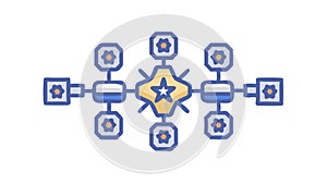 Abstract Network Flow: Interconnected Data System Diagram, vector design Generative AI