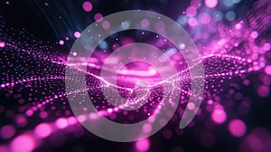 Abstract network flowing with digital data particles