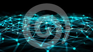 Abstract Network: Futuristic Connection, AI, Data Flow, Blue Plexus Background