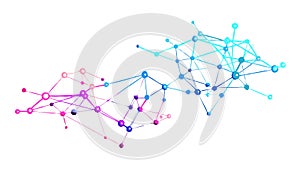 Abstract network of geometric points. Digital data connection, vector design Generative AI